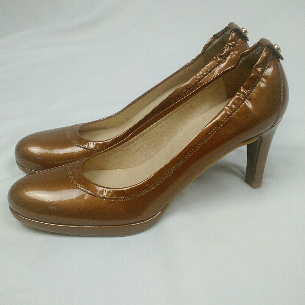 Stuart Weitzman Patent Leather Pumps Heels Gold
